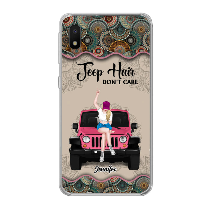 Custom Personalized Off-road Girl Phone Case - Upto 4 Dogs - Gift Idea For Dog/Off-road Lovers - Case for iPhone/Samsung