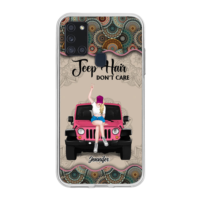 Custom Personalized Off-road Girl Phone Case - Upto 4 Dogs - Gift Idea For Dog/Off-road Lovers - Case for iPhone/Samsung