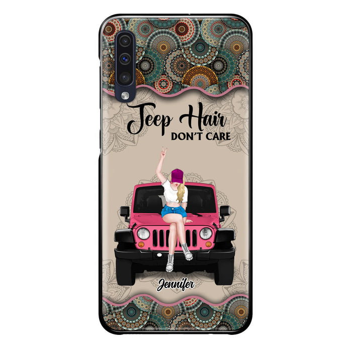 Custom Personalized Off-road Girl Phone Case - Upto 4 Dogs - Gift Idea For Dog/Off-road Lovers - Case for iPhone/Samsung