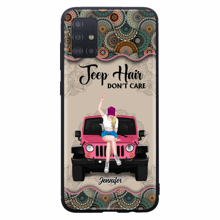 Custom Personalized Off-road Girl Phone Case - Upto 4 Dogs - Gift Idea For Dog/Off-road Lovers - Case for iPhone/Samsung