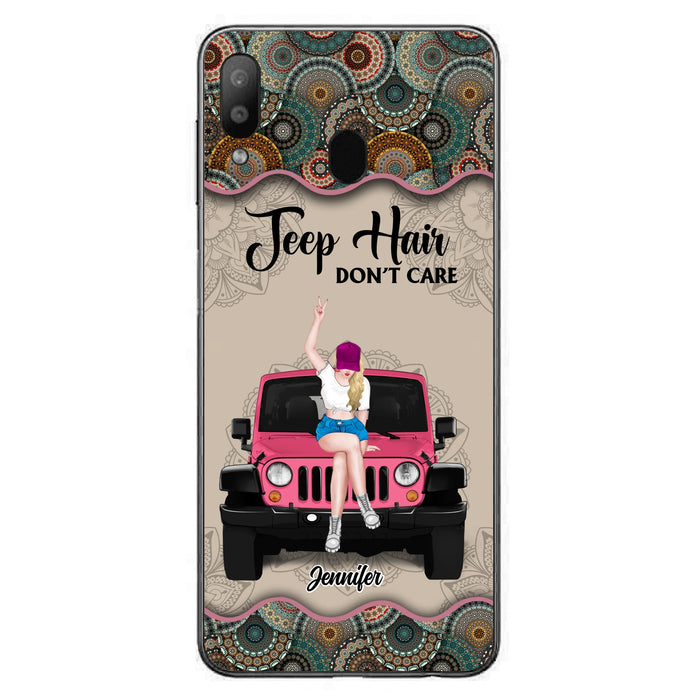 Custom Personalized Off-road Girl Phone Case - Upto 4 Dogs - Gift Idea For Dog/Off-road Lovers - Case for iPhone/Samsung