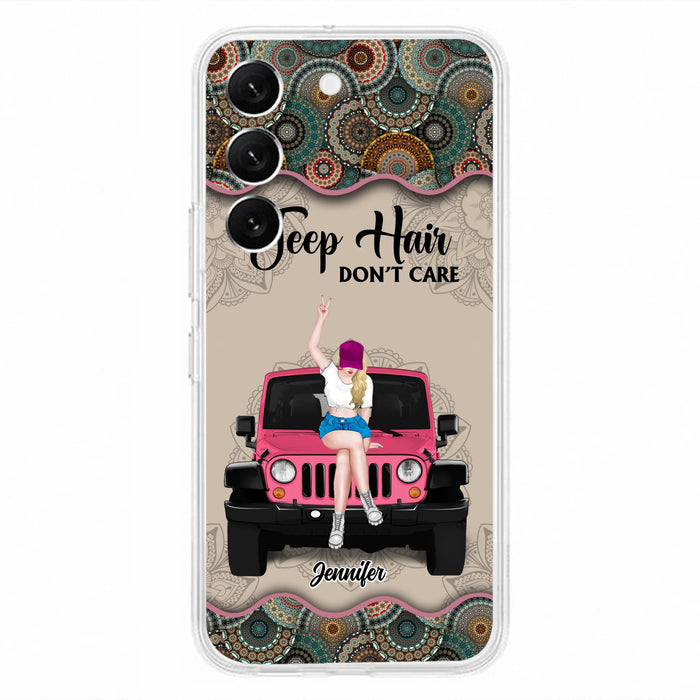 Custom Personalized Off-road Girl Phone Case - Upto 4 Dogs - Gift Idea For Dog/Off-road Lovers - Case for iPhone/Samsung