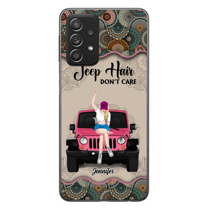Custom Personalized Off-road Girl Phone Case - Upto 4 Dogs - Gift Idea For Dog/Off-road Lovers - Case for iPhone/Samsung