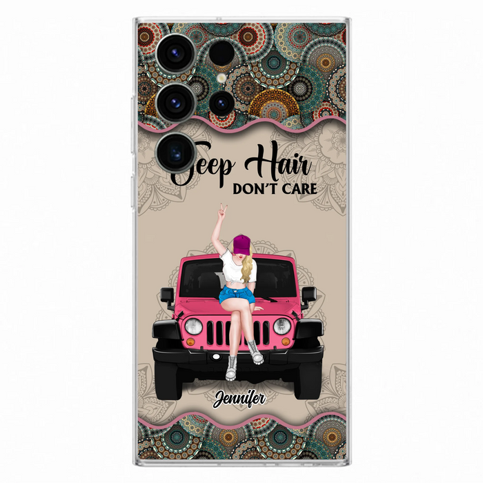 Custom Personalized Off-road Girl Phone Case - Upto 4 Dogs - Gift Idea For Dog/Off-road Lovers - Case for iPhone/Samsung