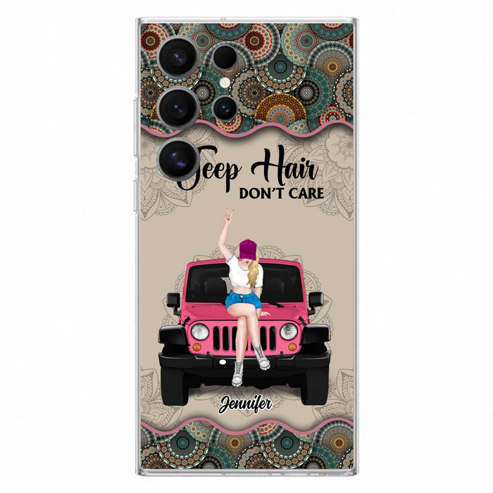 Custom Personalized Off-road Girl Phone Case - Upto 4 Dogs - Gift Idea For Dog/Off-road Lovers - Case for iPhone/Samsung