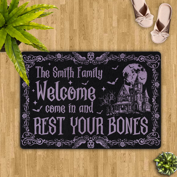 Personalized Witch Doormat - Gift Idea For Witch Lover - Come In And Rest Your Bones