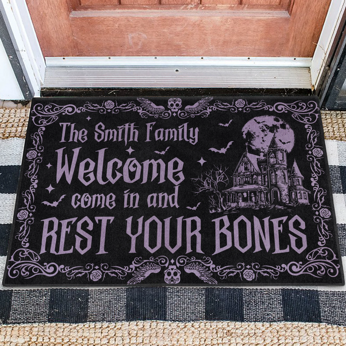 Personalized Witch Doormat - Gift Idea For Witch Lover - Come In And Rest Your Bones