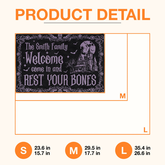 Personalized Witch Doormat - Gift Idea For Witch Lover - Come In And Rest Your Bones