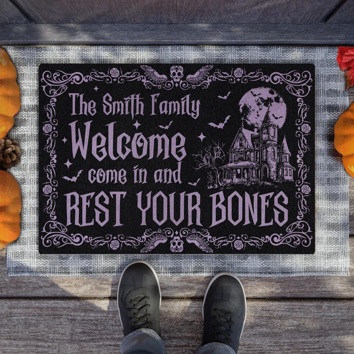Personalized Witch Doormat - Gift Idea For Witch Lover - Come In And Rest Your Bones
