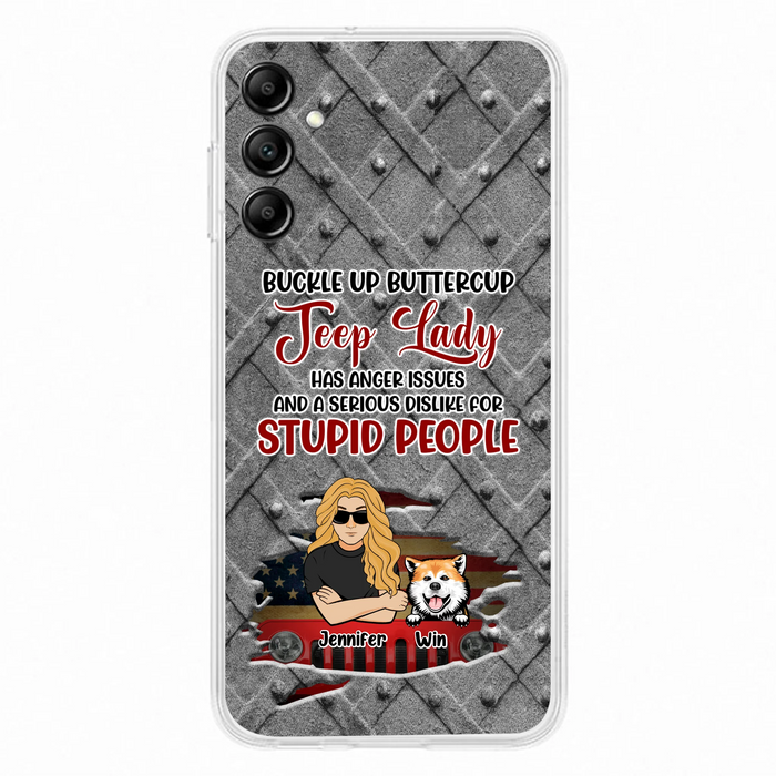 Custom Personalized Off-road Dog Lady Phone Case - Up to 4 Dogs - Gift Idea For Dogs Lover - Off-road Lady Has Anger Issues And A Serious Dislike - Case For iPhone And Samsung