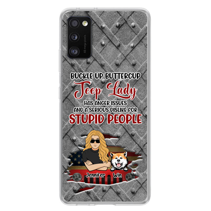 Custom Personalized Off-road Dog Lady Phone Case - Up to 4 Dogs - Gift Idea For Dogs Lover - Off-road Lady Has Anger Issues And A Serious Dislike - Case For iPhone And Samsung