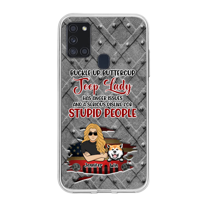 Custom Personalized Off-road Dog Lady Phone Case - Up to 4 Dogs - Gift Idea For Dogs Lover - Off-road Lady Has Anger Issues And A Serious Dislike - Case For iPhone And Samsung