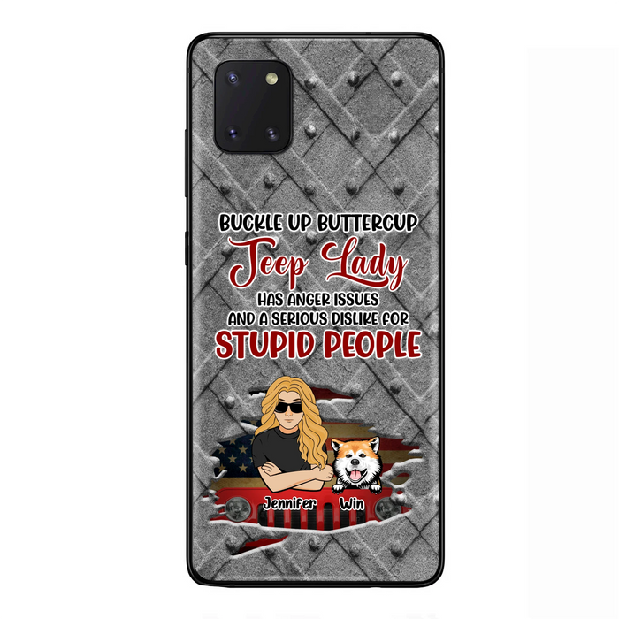 Custom Personalized Off-road Dog Lady Phone Case - Up to 4 Dogs - Gift Idea For Dogs Lover - Off-road Lady Has Anger Issues And A Serious Dislike - Case For iPhone And Samsung