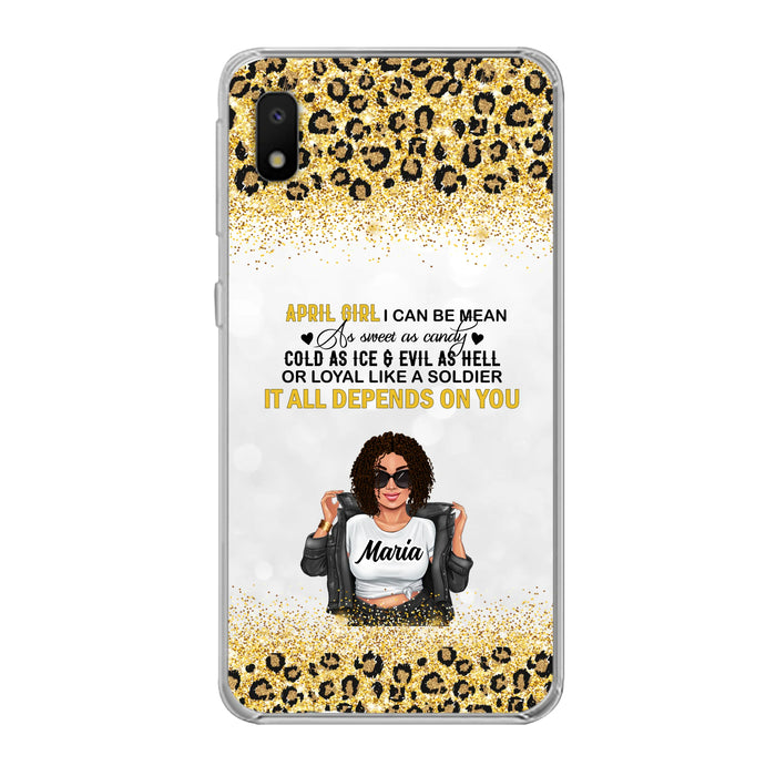 Custom Personalized Girl Month Phone Case - Gift Idea For Girl/ Friend - April Girl I Can Be Mean - Case For iPhone And Samsung