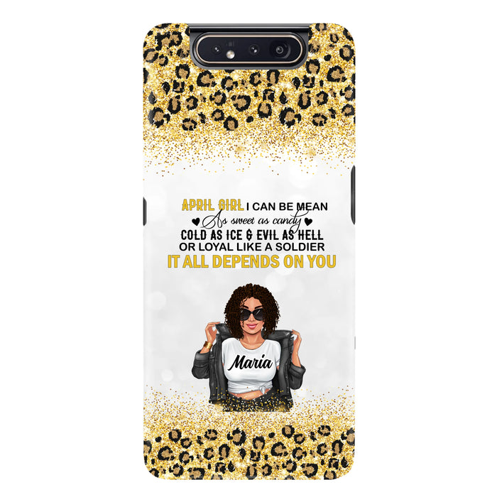 Custom Personalized Girl Month Phone Case - Gift Idea For Girl/ Friend - April Girl I Can Be Mean - Case For iPhone And Samsung