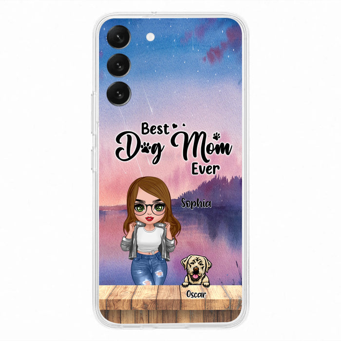 Personalized Dog Mom Chibi Front Phone Case - Gifts For Dog Lover With Up to 4 Dogs - Best Dog Mom Ever - Case For iPhone And Samsung