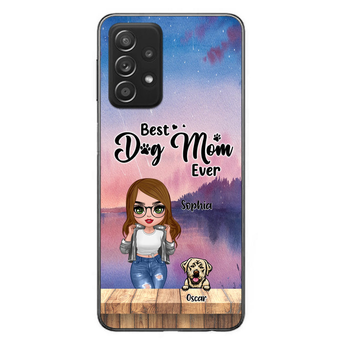 Personalized Dog Mom Chibi Front Phone Case - Gifts For Dog Lover With Up to 4 Dogs - Best Dog Mom Ever - Case For iPhone And Samsung