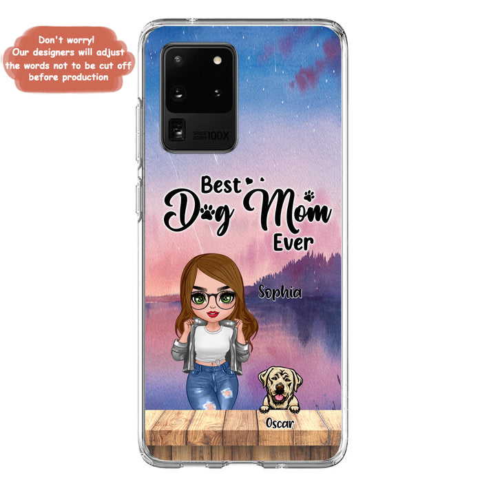 Personalized Dog Mom Chibi Front Phone Case - Gifts For Dog Lover With Up to 4 Dogs - Best Dog Mom Ever - Case For iPhone And Samsung