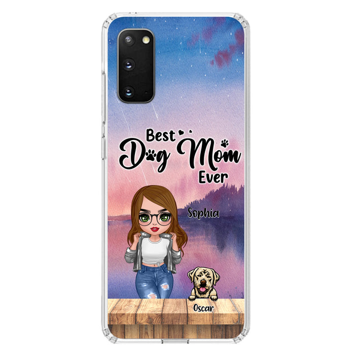 Personalized Dog Mom Chibi Front Phone Case - Gifts For Dog Lover With Up to 4 Dogs - Best Dog Mom Ever - Case For iPhone And Samsung