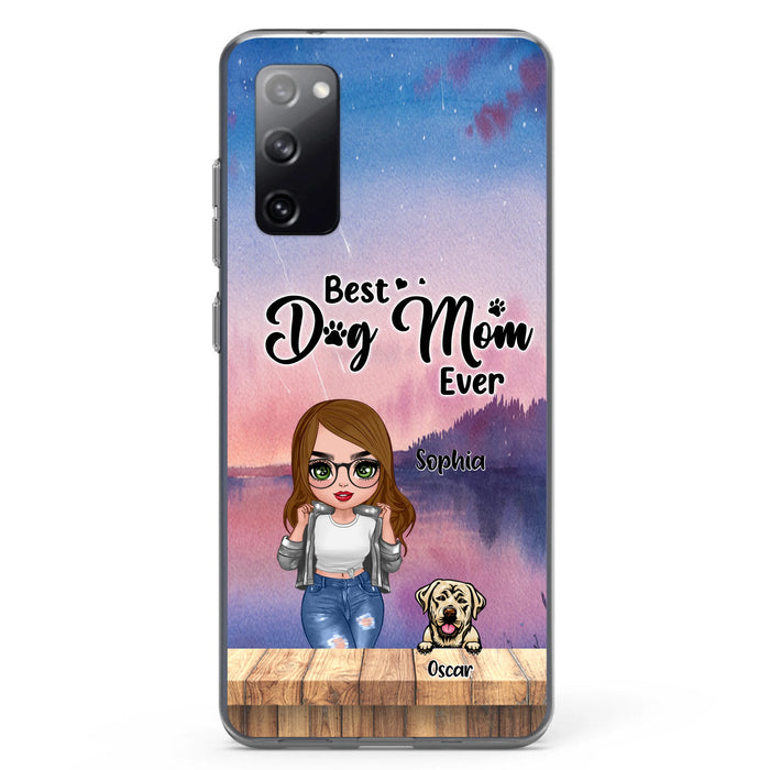 Personalized Dog Mom Chibi Front Phone Case - Gifts For Dog Lover With Up to 4 Dogs - Best Dog Mom Ever - Case For iPhone And Samsung