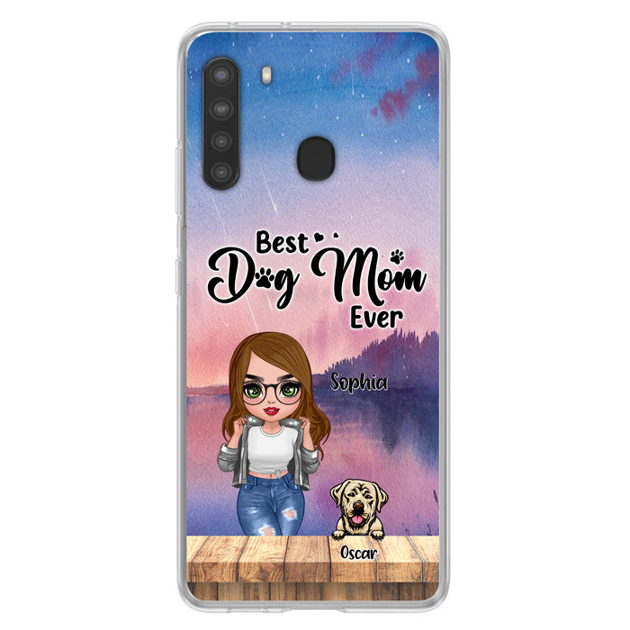 Personalized Dog Mom Chibi Front Phone Case - Gifts For Dog Lover With Up to 4 Dogs - Best Dog Mom Ever - Case For iPhone And Samsung