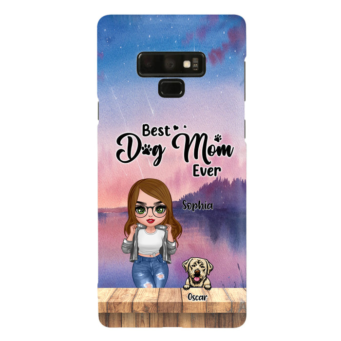 Personalized Dog Mom Chibi Front Phone Case - Gifts For Dog Lover With Up to 4 Dogs - Best Dog Mom Ever - Case For iPhone And Samsung