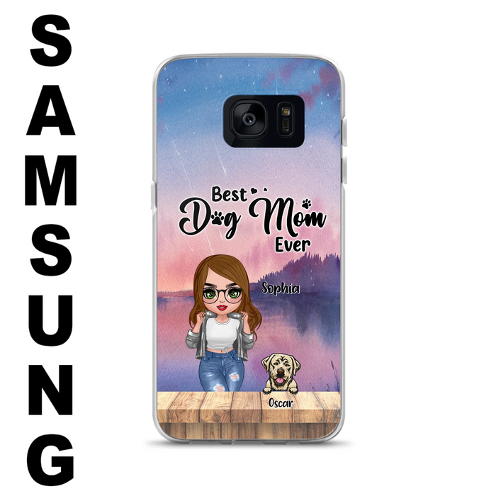 Personalized Dog Mom Chibi Front Phone Case - Gifts For Dog Lover With Up to 4 Dogs - Best Dog Mom Ever - Case For iPhone And Samsung