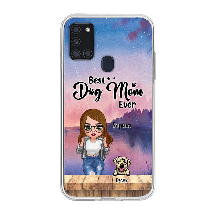 Personalized Dog Mom Chibi Front Phone Case - Gifts For Dog Lover With Up to 4 Dogs - Best Dog Mom Ever - Case For iPhone And Samsung