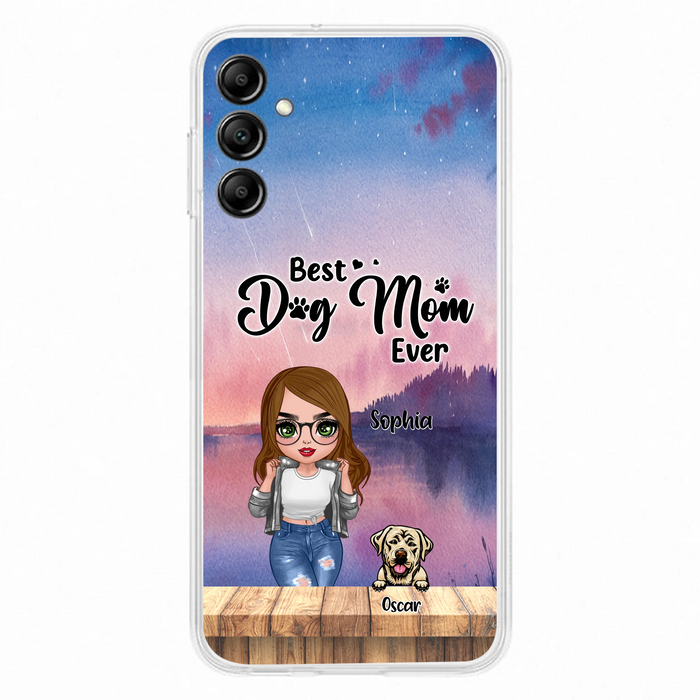 Personalized Dog Mom Chibi Front Phone Case - Gifts For Dog Lover With Up to 4 Dogs - Best Dog Mom Ever - Case For iPhone And Samsung