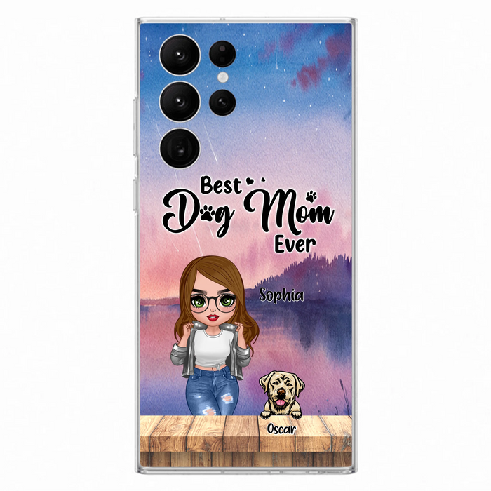Personalized Dog Mom Chibi Front Phone Case - Gifts For Dog Lover With Up to 4 Dogs - Best Dog Mom Ever - Case For iPhone And Samsung