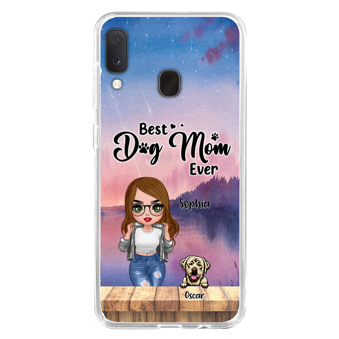 Personalized Dog Mom Chibi Front Phone Case - Gifts For Dog Lover With Up to 4 Dogs - Best Dog Mom Ever - Case For iPhone And Samsung
