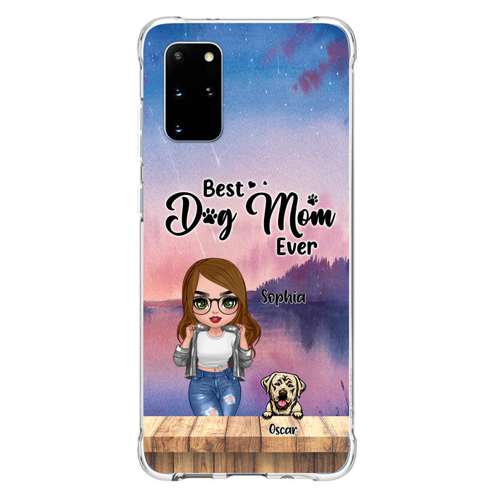 Personalized Dog Mom Chibi Front Phone Case - Gifts For Dog Lover With Up to 4 Dogs - Best Dog Mom Ever - Case For iPhone And Samsung
