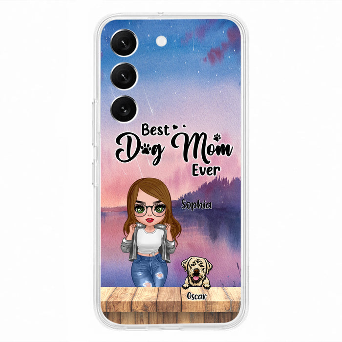 Personalized Dog Mom Chibi Front Phone Case - Gifts For Dog Lover With Up to 4 Dogs - Best Dog Mom Ever - Case For iPhone And Samsung