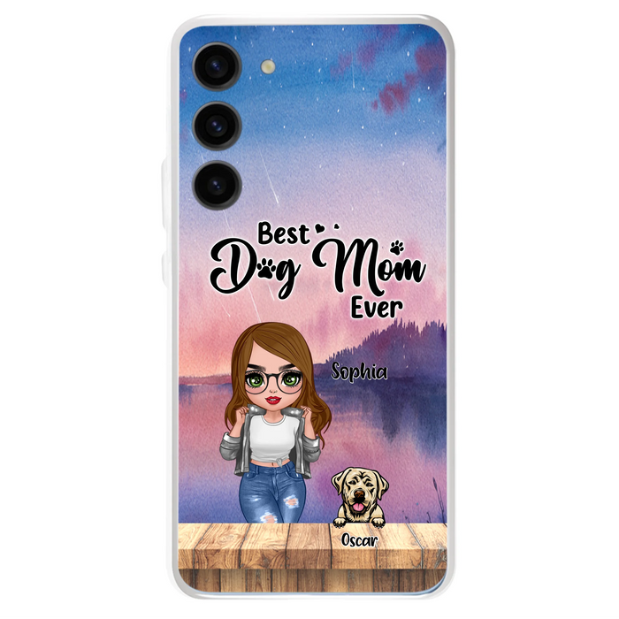 Personalized Dog Mom Chibi Front Phone Case - Gifts For Dog Lover With Up to 4 Dogs - Best Dog Mom Ever - Case For iPhone And Samsung