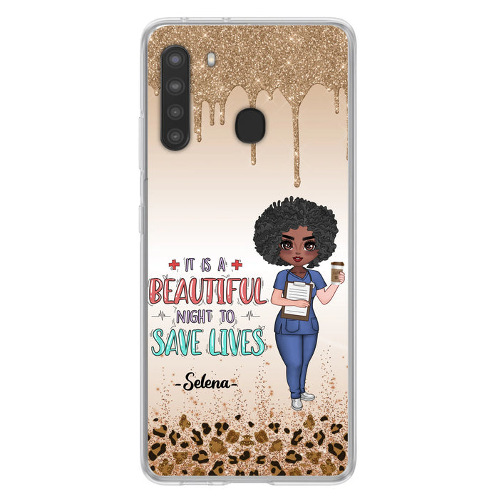 Custom Personalized Nurse Phone Case - Best Gift For Nurse - It's A Beautiful Night To Save Lives - Case For iPhone And Samsung