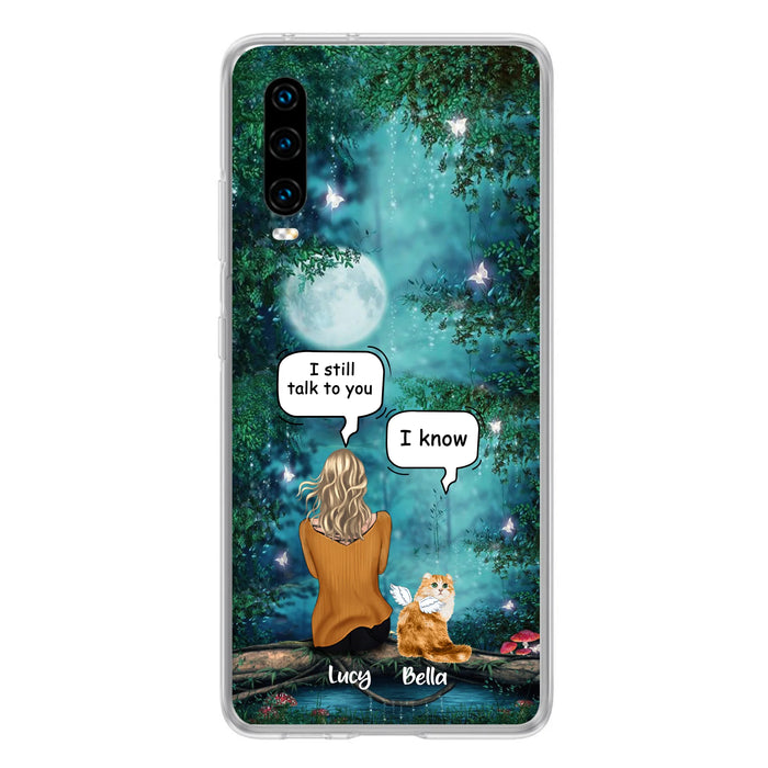 Custom Personalized Cat Memorial Phone Case - Upto 5 Cats - Best Gift For Cat Lover - I still talk to you - Case For Xiaomi, Oppo And Huawei