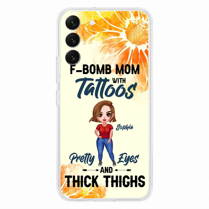 Custom Personalized F-Mom Phone Case for iPhone and Samsung - F-Bomb Mom with Tattoos