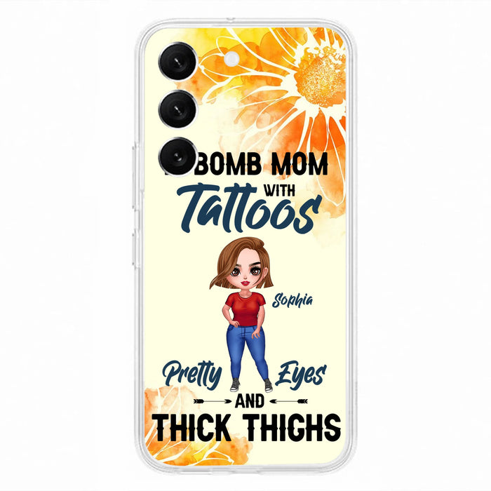 Custom Personalized F-Mom Phone Case for iPhone and Samsung - F-Bomb Mom with Tattoos
