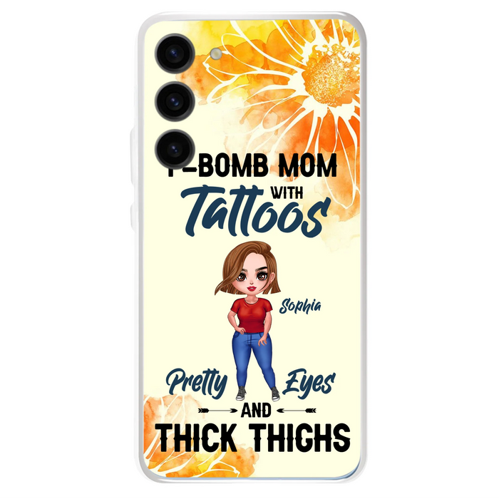 Custom Personalized F-Mom Phone Case for iPhone and Samsung - F-Bomb Mom with Tattoos