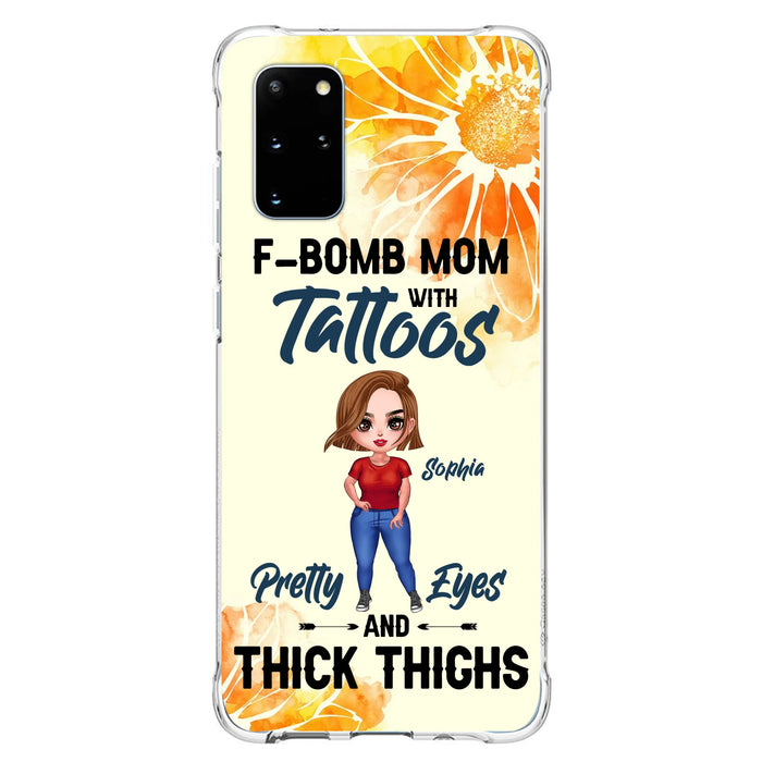 Custom Personalized F-Mom Phone Case for iPhone and Samsung - F-Bomb Mom with Tattoos