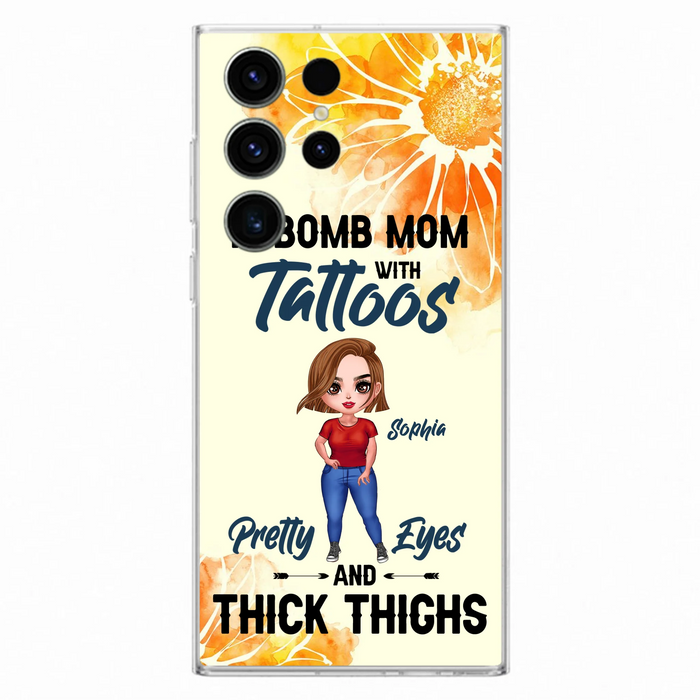 Custom Personalized F-Mom Phone Case for iPhone and Samsung - F-Bomb Mom with Tattoos