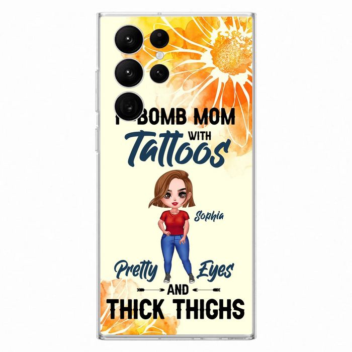 Custom Personalized F-Mom Phone Case for iPhone and Samsung - F-Bomb Mom with Tattoos