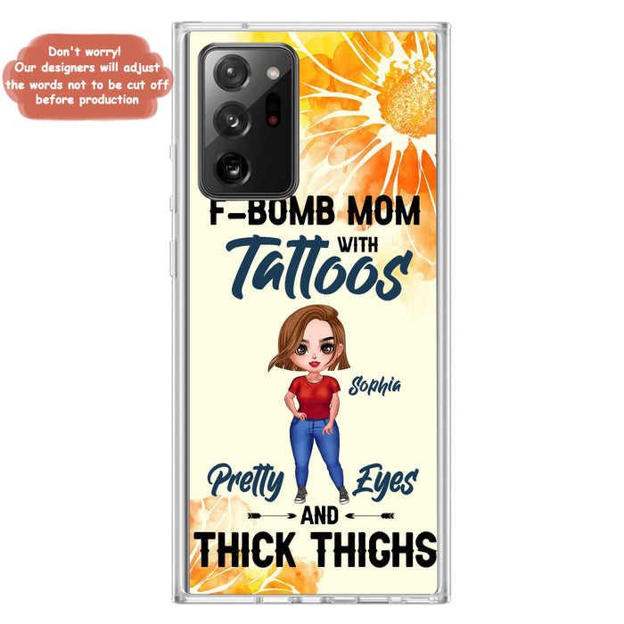 Custom Personalized F-Mom Phone Case for iPhone and Samsung - F-Bomb Mom with Tattoos
