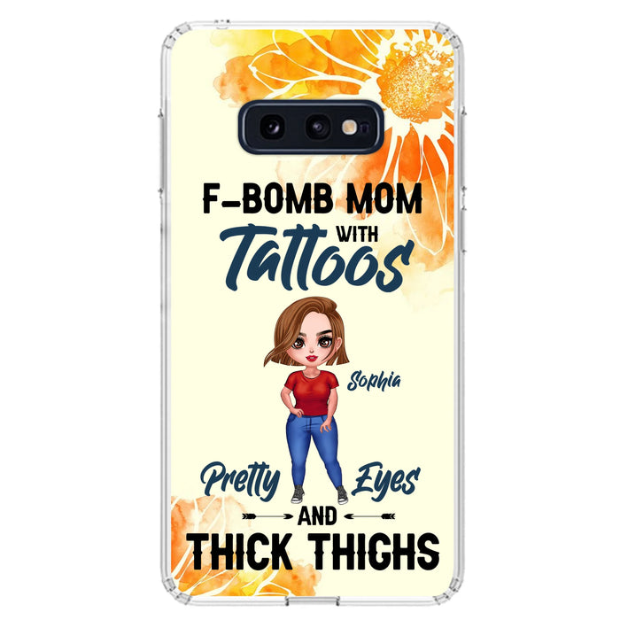 Custom Personalized F-Mom Phone Case for iPhone and Samsung - F-Bomb Mom with Tattoos