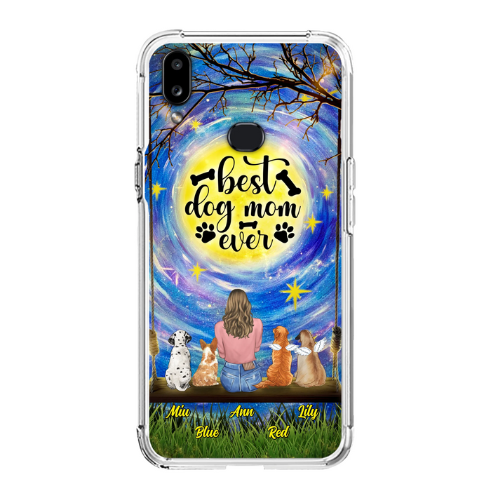Custom Personalized Dog Mom Phone Case - Upto 4 Dogs - Gift Idea For Dog Lovers - I Love You To the Moon And Back - Case For iPhone/Samsung