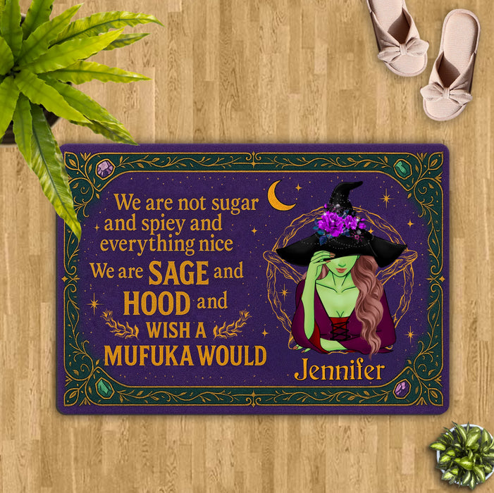 Personalized Witch Doormat - Halloween Gift Idea For Witch Lover - We Are Not Sugar And Spiey