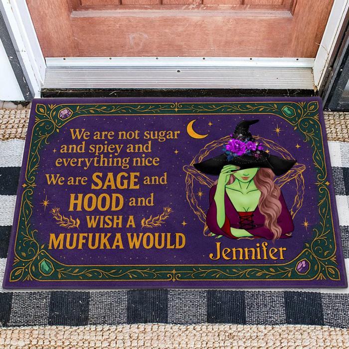 Personalized Witch Doormat - Halloween Gift Idea For Witch Lover - We Are Not Sugar And Spiey