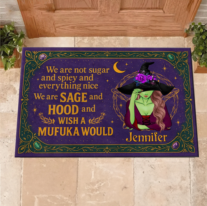 Personalized Witch Doormat - Halloween Gift Idea For Witch Lover - We Are Not Sugar And Spiey