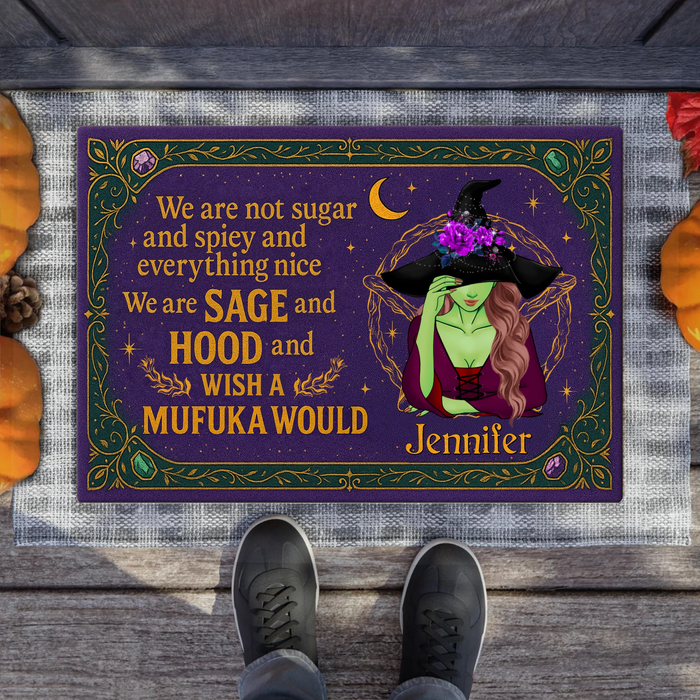 Personalized Witch Doormat - Halloween Gift Idea For Witch Lover - We Are Not Sugar And Spiey