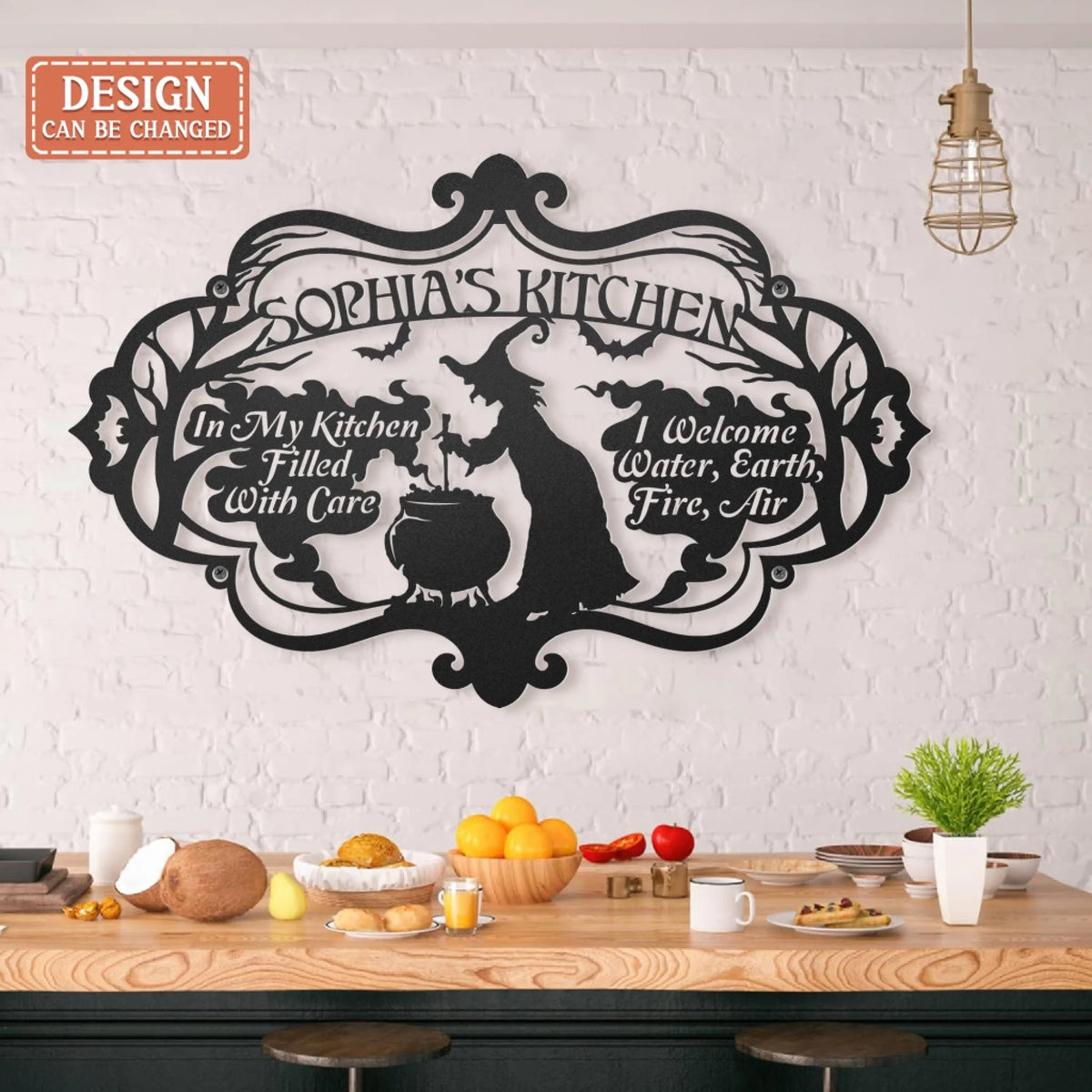 Custom Personalized Kitchen Witchery Metal Sign - Gift Idea For Halloween/Wiccan Decor/Pagan Decor main image 0